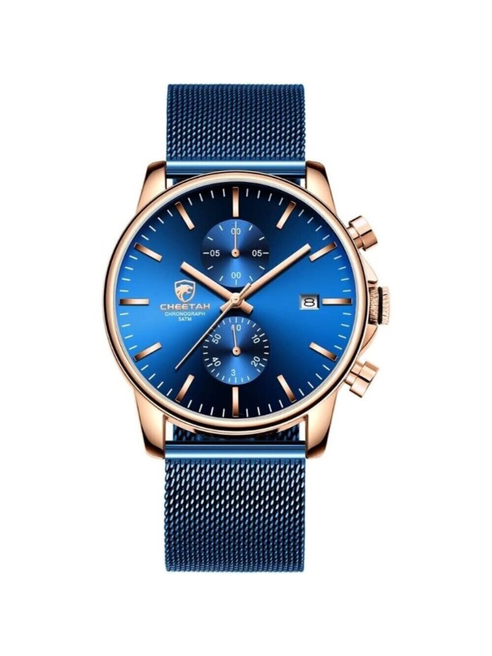 ⚡Blue Men’s Watch Fashion Sport Quartz Analog Mesh Stainless Steel Waterproof